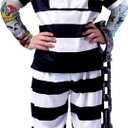 Spooktacular Creations Halloween Prisoner Costume Kids, Jail Costume with Handcuffs for Child Boys Halloween Dress Up Party (M)