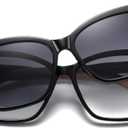 TR90 Magnetic Clip on Sunglasses Polarized Sun Glasses Clips Multifunctional Driving Eyeglasses (Black)