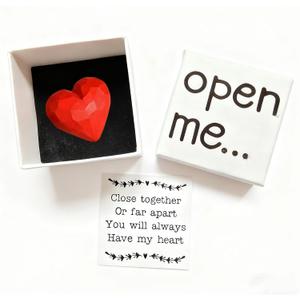 I Love You Gift for Girlfriend Boyfriend,Handmade Wood Love Heart Gift,Valentines Day Christmas Anniversary Birthday Gifts,Matchbox Gifts (Love Heart)