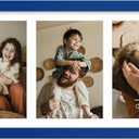 decorUhome 8x16 Picture Frames Collage Wall Decor, Display 3Pcs 5x7 Photos with Mat or 1Pcs 8x16 Unmatted, 3 5x7 Collage Picture Frames for Wall Mounting, Royal Blue
