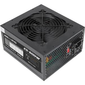 ESGAMING 600W ATX Power Supply with Auto-Thermally Controlled 120mm Fan ATX Gaming Power Supply PSU