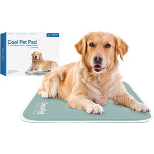 The Green Pet Shop Cool Pet Pad - Large, Sage Grey - Self-Cooling, Pressure Activated Mat for Dogs & Cats from 46-80 lbs - Non-Toxic Gel, No Water Needed