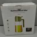 2-in-1 Glass Oil Dispenser & Sprayer - 16oz/470ml Leakproof Bottle for Cooking, Air Fryer, BBQ, Baking, Salad (Light-Blockage Black 2PC)