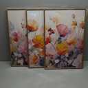 DRACIT Colorful Pink Wildflowers Framed Canvas Wall Art Set, Modern Boho Floral Wall Decor, Mid Century Natural Botanical Artwork for Living Room, Bedroom, Office Decor-16 x24 x3