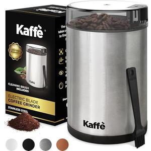 Kaffe Coffee Grinder Electric. Best Coffee Grinders for Home Use. (14 Cup) Easy On/Off w/Cleaning Brush Included. Stainless Steel