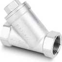 Industrial Plumbing Y Strainers NPT Female 3/ 4", Heavy Duty 304 Stainless Steel Y-Strainer, Y-Shaped Filter Valve Connector with 80 Mesh Screen to Remove Excess Impurities for Water Oil Gas DN20