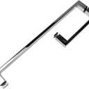 8" Pull Handle and 20" Towel Bar Set, Glass Shower Door Towel Bar Handle Replacement for 1/4", 5/16", 3/8", and 1/2" (6-12mm) Glass Doors, Squared, Chrome