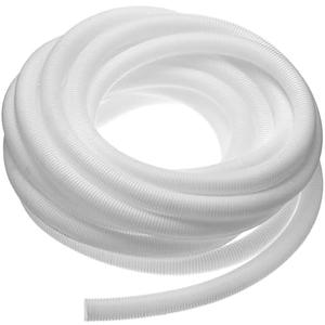 uxcell 3/4 Inch x 33 Ft Split Wire Loom Tubing, Guard Convoluted Flex, Protective Split Cable Conduit, Flexible Wire Protector Tubing, Electrical Cord Cover, White