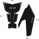 TZMAPU Motorcycle Fuel Tank Protector For Yamaha R3 Fuel Tank Pad Non-Slip Gas Tank Sticker Set Rubber Protection Pad (Black)