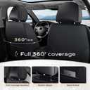 Coverado Car Seat Covers, Leather Seat Covers Full Set, Waterproof Car Seat Protector with Lumbar Support, Automotive Seat Covers Seat Cushions Universal Fit for Most Cars SUV Trucks, (Black&Beige)