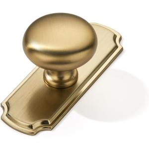 khtumeware 10 Pack 1-1/4 inch Backplate for Cabinet Knobs Brushed Brass Drawer Knobs Satin Gold Cabinet Hardware Vintage Knobs with Backplate