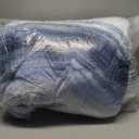 WONGS BEDDING Blue Comforter Set King Size, 7 Pieces King Bed in a Bag for All Season, Soft and Breathable Striped Bedding Set with Boho Comforter, Flat Sheet, Fitted Sheet, Pillowcases & Shams