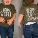 Big Brother I Have A Secret T Shirt Toddler Baby Boys Cotton Tee Promoted to Brother Boys Sibling Outfit (Amy Green-1w)