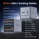 TobenONE 16-in-1 Laptop Docking Station 𝗧𝗿𝗶𝗽𝗹𝗲 𝟰𝗞 Monitor with 150W Power Supply, 3 HDMI, 2.5Gbps Ethernet, 7 USB, USB-C Docking Station for Thunderbolt 5/4/3 Windows/Dell/Lenovo/HP/Asus