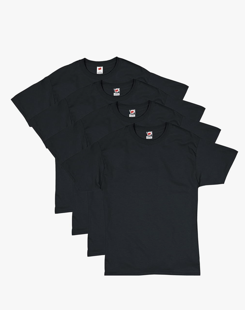 Hanes Men's Comfortsoft T-Shirt (Pack Of 4), Color: Black, Size: 4Xl