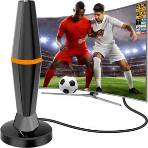 Smart TV Antenna for Local Channels,TV Antenna Indoor for Long Range 360 Reception, Digital Antenna for Easy Installation and All Smart/Old TVs, Supports 4K 1080P HD/VHF/UHF