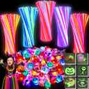150 PCS Halloween Party Favors for Kids, Halloween Glow in The Dark Toys Bulk Light Up Glow Sticks LED Rings Halloween Treats for Goodie Bag Fillers Trick or Treat Toy Classroom Prizes