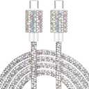 XNMOA USB C to USB C Cable for iPhone 17 Charging Cord Type C Fast Charging Cable 4FT Rhinestones Bling Sparking Colorful Diamond Charging Cord for iPhone 16 15 Plus 17 Air Pro Max Samsung S25