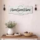 Jetec Home Sweet Home Sign, Rustic Wood Room Wall Decor, Farmhouse Plaque Wall Hanging Wooden Sign for Bedroom, Living Room, Wedding Decor(White)