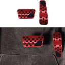 Car Pedal Cover Fit for Dodge Challenger 2008-2023 Charger 2011-2023 Chrysler 300 300C 2009-2019, No Drilling Aluminum Brake and Accelerator Pedal Covers, Nonslip Car Pedal Pads (Red)