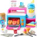 lalalark Bakery Shop Pretend and Role Play Toddler Toy with Light & Sound Oven, Realistic Mixer, Color Changing Cookies, 20 Pieces Play Kitchen Food Accessories, Girls Toy Birthday Gift for Boys Kids