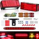 12V LED Trailer Light Kit,IP67 Waterproof Utility Boat Trailer Lights, Rectangular Brake Stop Turn Lights with License Plate Light, Brake Light Bar & Side Marker Lights, DOT Compliant