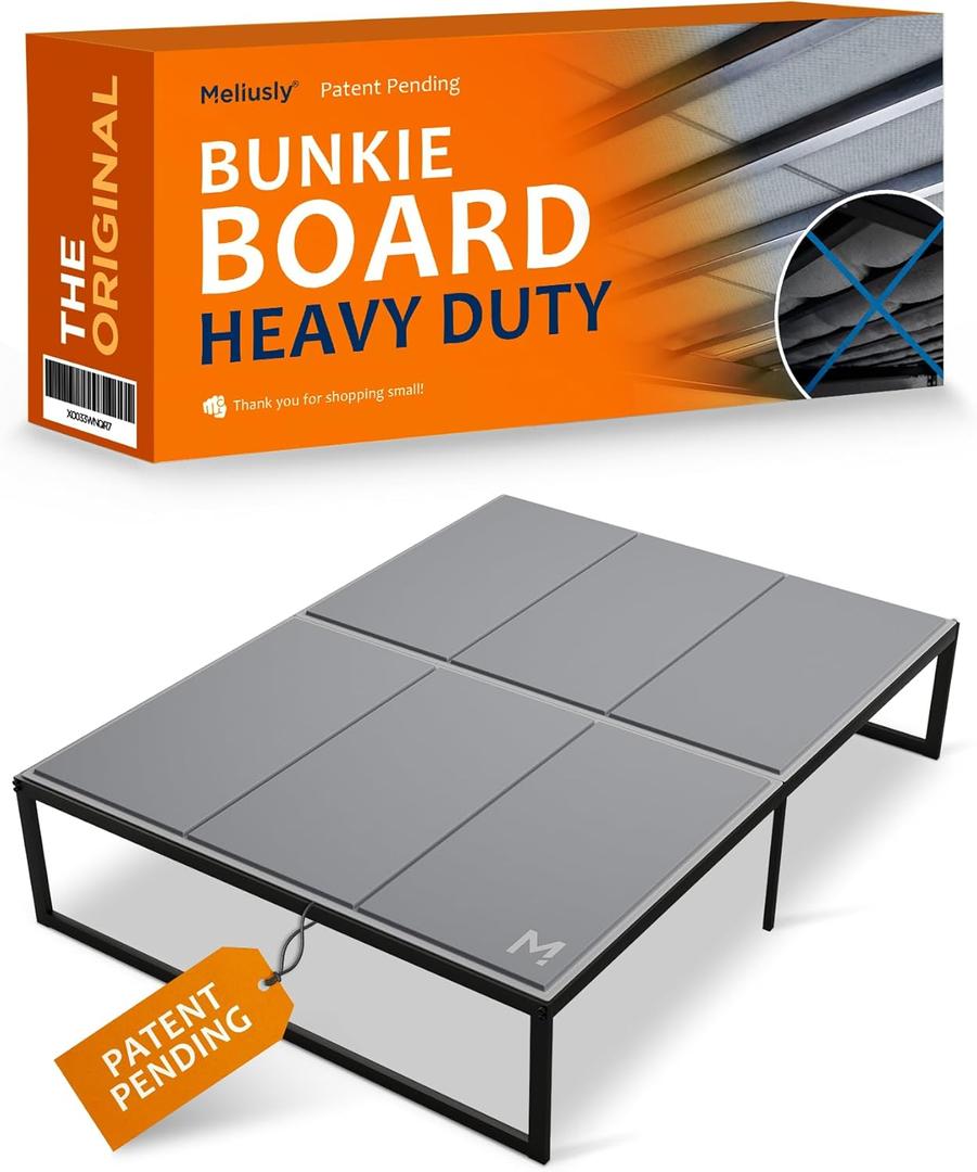 Meliusly Heavy Duty Bunkie Board Queen Size (60x80) - Non-Slip Breathable Bed Support Board for Slatted Bed Frame, Anti-Sag Under Bed Support, Noise Minimizing Moisture Resistant Bed Board