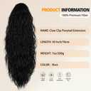 30 Inch Black Ponytail Extension, Layered Ponytail Extensions for Women, Soft Wavy Claw Clip in Ponytail Extension, Natural Synthetic Hair Pieces for Women (Color: Black)