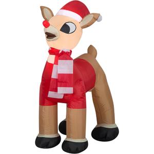 42" Inflatable Airblown Standing Rudolph in Santa Outfit