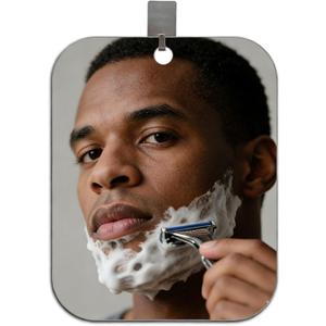 Shower Mirror Fogless for Shaving, No Fog Shaving Mirror, Anti-Fog Makeup Small Mirror Bathroom Accessories Travel Camping, Shatterproof Men's Woma Wall Hanging（Medium 7inx5in）