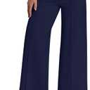 PRETTYGARDEN Women's Wide Leg Palazzo Pants 2026 Dressy Casual Lounge Workout Sweatpants High Waisted Trousers (Blue, XS)