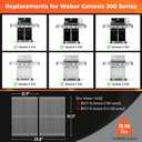 9.5MM Thick 19.5" Grill Grates for Weber Genesis 300 Series(20072016), 304 Stainless Steel Weber Genesis Grill Parts, Replacement for Weber Genesis E310 S310 E320 S320 E330 S330, Weber 7524 & 7528