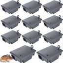 Qualirey 12 Packs Rat Bait Station Box Outdoor Rodent Rat Traps with Key Mouse Bait Station Indoor Mice Box for Outdoor Use Keeping Pets and Children Safe (Grey) (Gray)