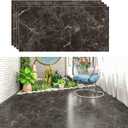VEELIKE Dark Brown Marble Peel and Stick Floor Tile 12"x24" Marble Vinyl Floor Tiles Peel and Stick Flooring Waterproof Self Adhesive Vinyl Sheet Flooring for Bedroom Kitchen Living Room Renter 4 Pack