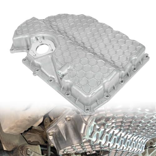 LEAPTREND 06K103600R Aluminum Lower Engine Oil Pan Compatible with 2014-2023 VW Arteon/Golf/GTI/Passat/Bee-tle/Tiguan/Jetta, 2015-2023 Au-di A3/A3 Quattro/A3 Cabriolet/Q3/Q3 Quattro/TT/TT Quattro