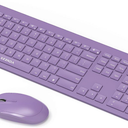 seenda Rechargeable Wireless Keyboard Mouse Combo Full Size Cordless Keyboard & Mouse Sets with Build-in Lithium Battery Ultra Thin Quiet Keyboard Mice (Purple)