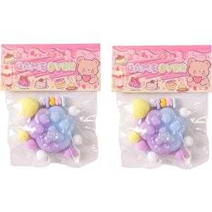 2 x 2PCS Taba Squishy Cat Paw Squeeze Toys,Sensory Fidget Toy for Your Best Mellow and Chill,Birthday Gift, Squishy Toys for Adults (Blue Purple Gradient-2PCS)