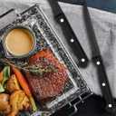 Kitchen Knife Set Piece with Block, High Carbon Stainless Steel, Built-in Sharpener4-Piece Steak Knives Set for Dining