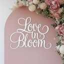 Wooden Love in Bloom Sign for Backdrop, Bridal Shower, Engagement party or Wedding backdrop wall decorations, 3D wooden floral theme photo booth centerpiece