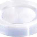 bUCLA 30PCS Clear Plastic Dinner Plates Disposable - 10.25" Heavy Duty Clear Plastic Plates for Party & Wedding