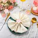 Patelai 72 Pcs Pink Flower Napkin Rings Bulk Gold Cloth Napkin Holder Holiday Floral Serviette Buckle Gift Table Decor for Mothers Day Wedding Birthday Baby Shower Party Banquet Dinner and Daily Use