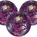 M METERXITY 3-Pack Decorative Ball for Bowls, 2.4 Inch Mosaic Glass Balls Decorative Glass Orbs for Home Decor/Dining Tables/Wedding Party/Coffee Table/Centerpiece Decor [Purple]