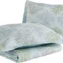 Laura Ashley - King Quilt Set, Reversible Cotton Bedding with Matching Shams, Pre-Washed Home Decor for Added Softness (Saltwater Blue, King)