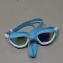 ZIONOR Kids Swim Goggles, G1 MINI UV Protection Anti-Fog Polarized Swimming Goggles for Age 6-14 (A2(mirrored Gold Lens + Bluewhite Frame))