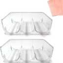 Wine Storage Rack for Fridge 2 Pack - Stackable Bottle Holder Organizer for Refrigerator - Plastic Shelf for Bottles - Complete with 4 Fridge Liners