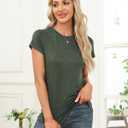 Memorose Womens Short Sleeve Tops Summer T Shirts Round Neck Causal Fashion Basic Tee, Large