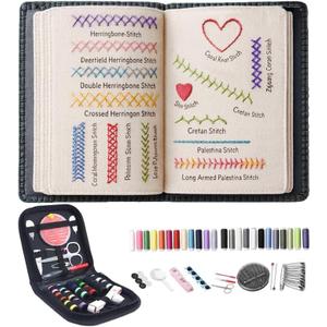 2026 New Embroidery Stitch Book Kit Portable All-Scenario Embroidery Stitch Book Comes with a Complete Toolkit The Perfect Choice for Beginners in Handicrafts (2 PCS)