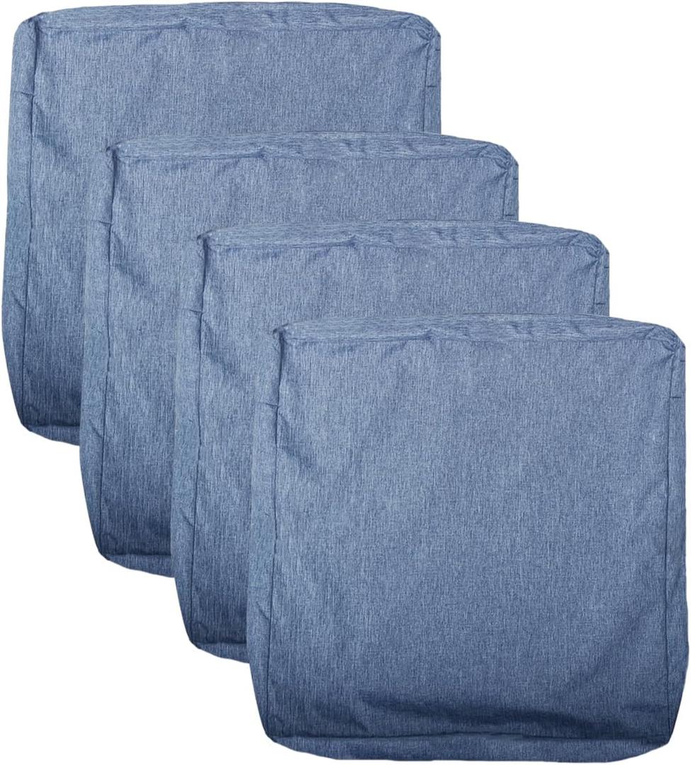Patio Seat Cushion Covers,Washable Slip Covers Replacement,Waterproof Outdoor Furniture Chair Cushion Pillow Seat Cover for Couch,Garden,Sofa,Denim Blue,22"20"4"(4 Covers Only)