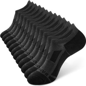 BAMBOO COOL Men's No-Show Socks Low Cut Breathable Moisture-Wicking Socks Non Slip Running Workout casual, 4 Packs (Large)