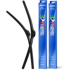 Quiet Front Windshield Wiper Blades 22 inch and 21 inch Set of 2, OEM Quality All-Season Windshield Wipers,U&J-Hook for My Car/Automotive Replacement, Easy to Install OEM Replacement Parts
